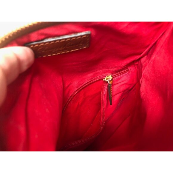 Dooney & Bourke crossbody folder-over handbag purse tassel pebbled tan - Picture 11 of 12